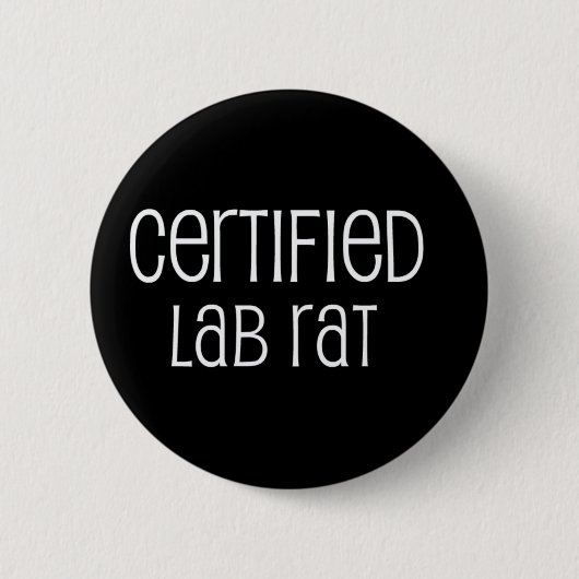 Badge Rond 5 Cm Rat de laboratoire certifié (Devant)