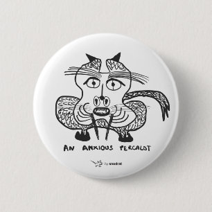 Badge Rond 5 Cm Rat de Snod : Un Percalot soucieux