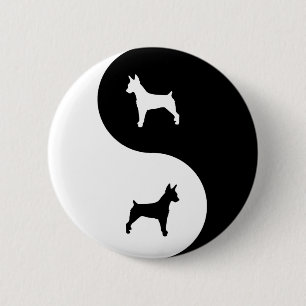 Badge Rond 5 Cm Rat terrier Yin Yang