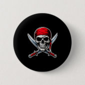 Badge Rond 5 Cm Rate Flag Skull And Crossbones Skeleton Costume Ha (Devant)