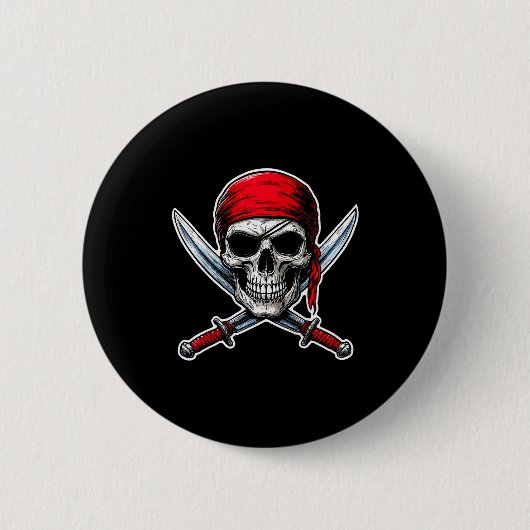 Badge Rond 5 Cm Rate Flag Skull And Crossbones Skeleton Costume Ha (Devant)
