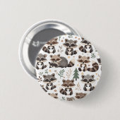 Badge Rond 5 Cm Raton laveur mignon (Devant & derrière)