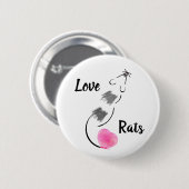 Badge Rond 5 Cm Rats d'amour - ombragés (Devant & derrière)