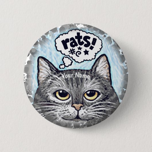 Badge Rond 5 Cm ratzcat oh rat chat pin (Devant)
