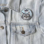 Badge Rond 5 Cm ratzcat oh rat chat pin (En situation)