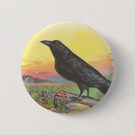 Badge Rond 5 Cm Raven (Devant)