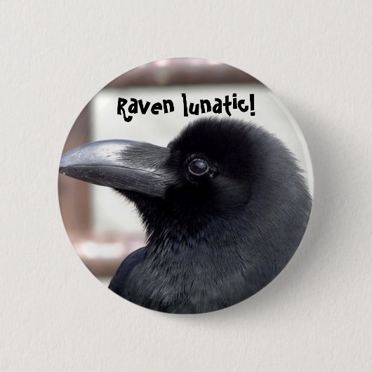 Badge Rond 5 Cm Raven fou (Devant)