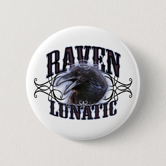 Badge Rond 5 Cm Raven fou (Devant)