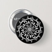 Badge Rond 5 Cm Raven Mandala (Devant & derrière)