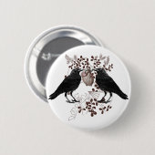 Badge Rond 5 Cm Ravens et Coeur (Devant & derrière)