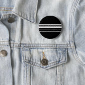 Badge Rond 5 Cm Rayé noir blanc chic (En situation)