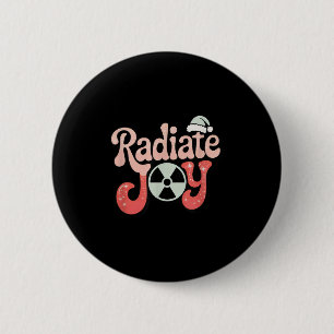 Badge Rond 5 Cm Rayonner Joie Radiologie Noël Fête Xray Rad T