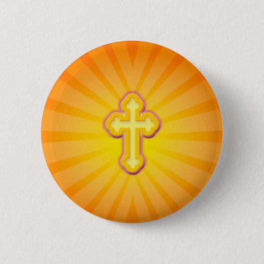 BADGE ROND 5 CM RAYONS DE CROIX ET DE SOLEIL (Devant)