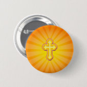 BADGE ROND 5 CM RAYONS DE CROIX ET DE SOLEIL (Devant & derrière)