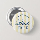 Badge Rond 5 Cm Rays Jaunes Rétro Future Mariée (Devant & derrière)