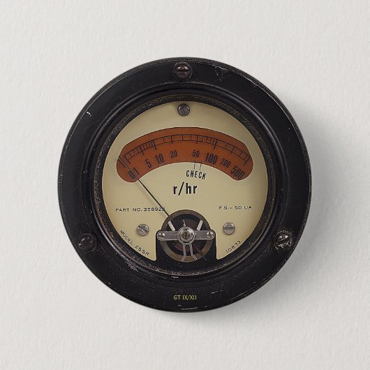 Badge Rond 5 Cm Raytheometer Pin de professeur Temple's (Devant)