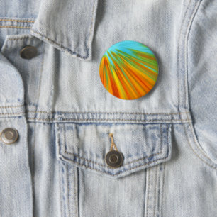 Badge Rond 5 Cm rayures Abstraites rouge jaune orange vert sur ble