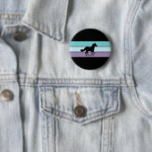 Badge Rond 5 Cm Rayures de cheval (En situation)