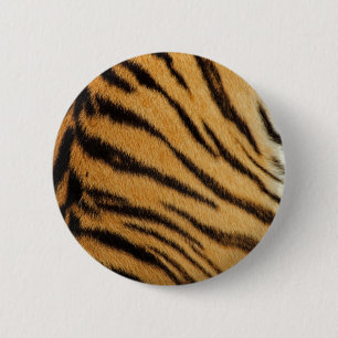 Badge Rond 5 Cm Rayures de fourrure de tigre