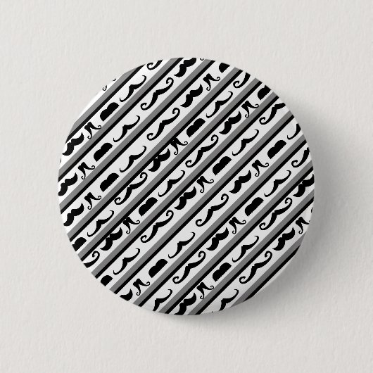 Badge Rond 5 Cm Rayures de moustache (Devant)