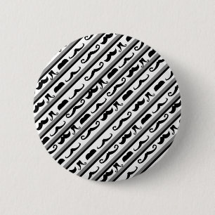 Badge Rond 5 Cm Rayures de moustache