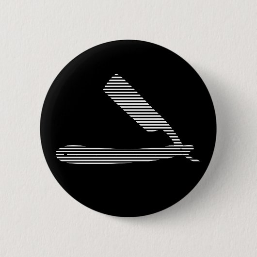 Badge Rond 5 Cm rayures de rasoir (Devant)