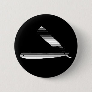 Badge Rond 5 Cm rayures de rasoir