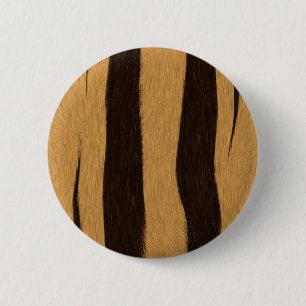 Badge Rond 5 Cm Rayures de Tigre