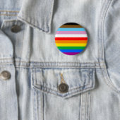 Badge Rond 5 Cm Rayures du drapeau de progrès LGBTQ+ (En situation)