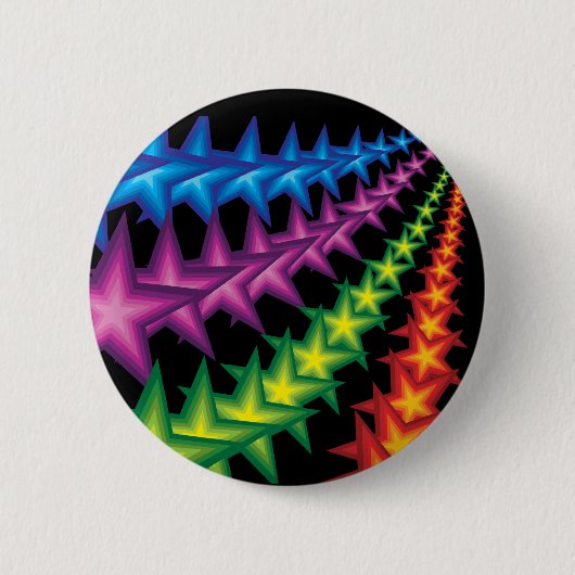 Badge Rond 5 Cm rayures étoiles vives (Devant)