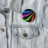 Badge Rond 5 Cm rayures étoiles vives (En situation)