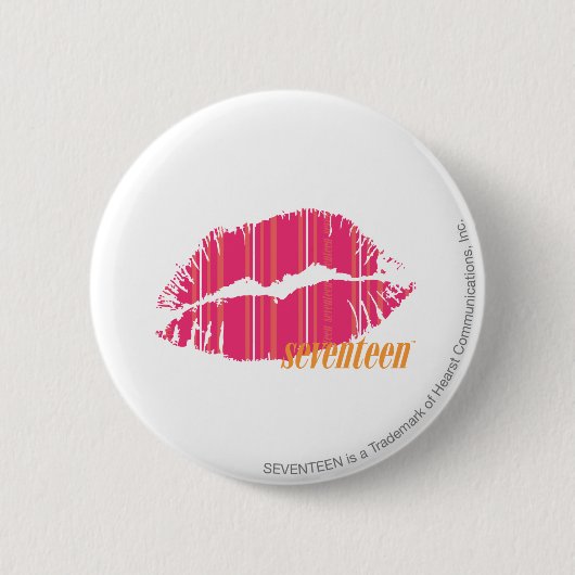 Badge Rond 5 Cm Rayures minces magenta (Devant)