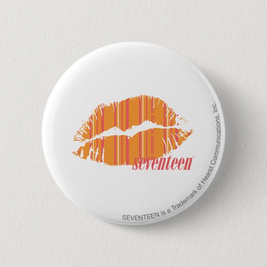 Badge Rond 5 Cm Rayures minces oranges (Devant)
