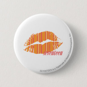 Badge Rond 5 Cm Rayures minces oranges