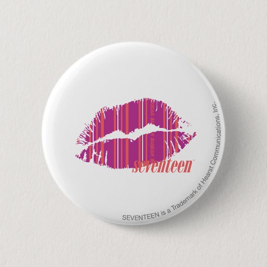 Badge Rond 5 Cm Rayures minces pourpres (Devant)