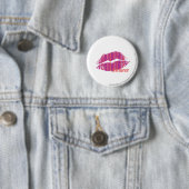 Badge Rond 5 Cm Rayures minces pourpres (En situation)