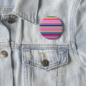 Badge Rond 5 Cm Rayures multicolores rétro (En situation)