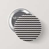 Badge Rond 5 Cm Rayures noires et blanches aztèques de zigzag de (Devant & derrière)