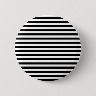 Badge Rond 5 Cm Rayures noires et blanches classiques