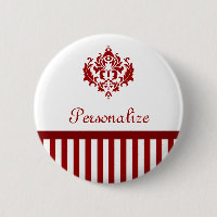 Rayures rouges et blanches classiques et nom de