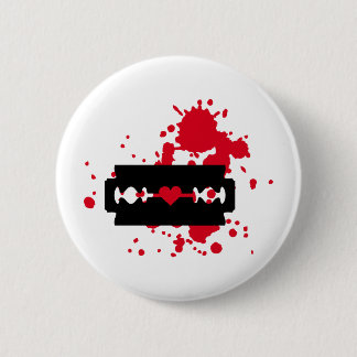 Badge Rond 5 Cm Razor Blade aime le sang