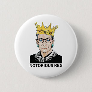 Badge Rond 5 Cm RBG NOIR - Ruth Bader Ginsburg