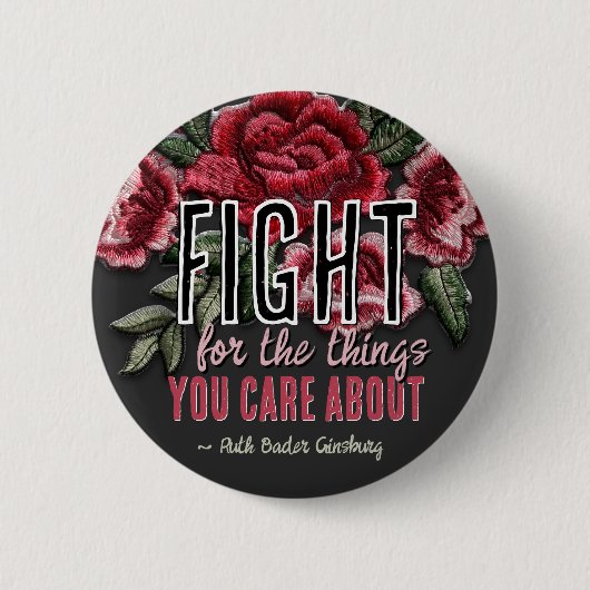 Badge Rond 5 Cm RBG Ruth Bader Ginsburg cite les féministes libéra (Devant)