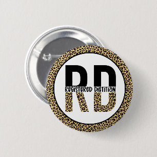 Badge Rond 5 Cm RD Enregistré Diététiste Cheetah Imprimer Cadeaux 
