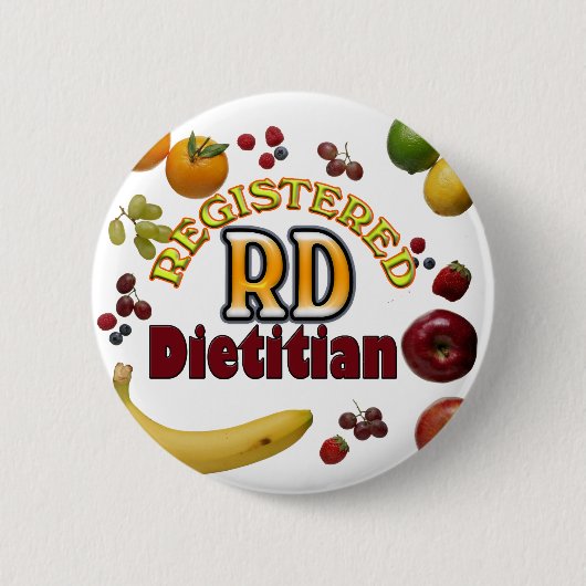 BADGE ROND 5 CM RD FRUITÉS - DIÉTÉTICIEN ENREGISTRÉ (Devant)