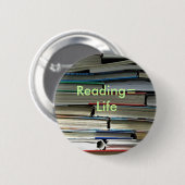 Badge Rond 5 Cm Reading=Life (Devant & derrière)