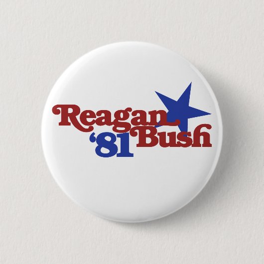 Badge Rond 5 Cm Reagan Bush 81 (Devant)