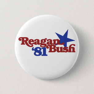 Badge Rond 5 Cm Reagan Bush 81