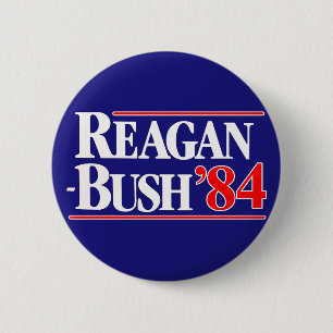 Badge Rond 5 Cm Reagan Bush 84