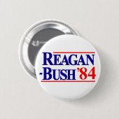 Badge Rond 5 Cm Reagan Bush 84 (Devant & derrière)